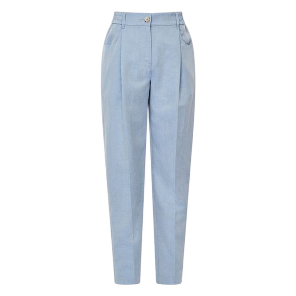 Reiss Tailored Light Blue Pleated Front Trousers Size 6